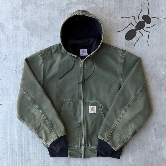 Carhartt Other - Vintage Carhartt green hooded active work wear jacket